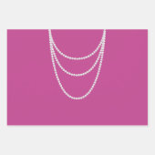 Glam Roze Witte Parels Bruidsfeest Inpakpapier Vel (Voorkant 3)