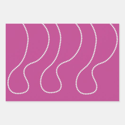 Glam Roze Witte Parels Bruidsmeisjesfeest Inpakpapier Vel (Voorkant 2)