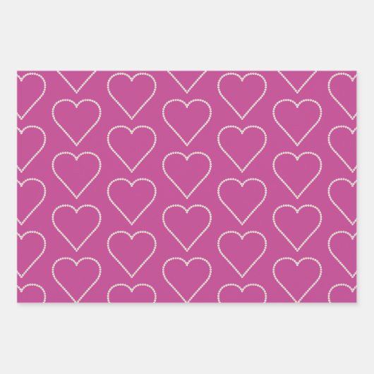 Glam Roze Witte Parels Bruidsmeisjesfeest Inpakpapier Vel (Voorkant)