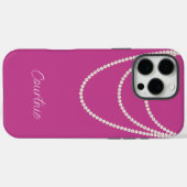 Glam Roze Witte Parels Case-Mate iPhone Case (Achterkant (horizontaal))