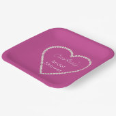 Glam Roze Witte Parels Vrijgezellenfeest Papieren Bordje (Gebogen)