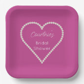 Glam Roze Witte Parels Vrijgezellenfeest Papieren Bordje (Voorkant)