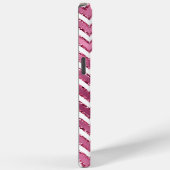 Glam Roze Witte Zigzag Stripes Case-Mate iPhone Case (Achterkant / Rechts)