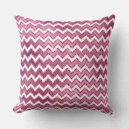 Glam Roze Witte Zigzag Stripes Kussen