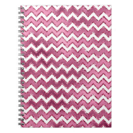 Glam Roze Witte Zigzag Stripes Notitieboek