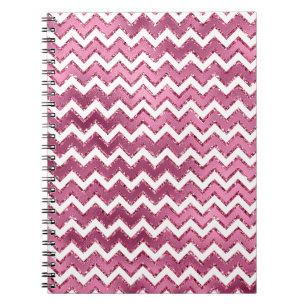 Glam Roze Witte Zigzag Stripes Notitieboek