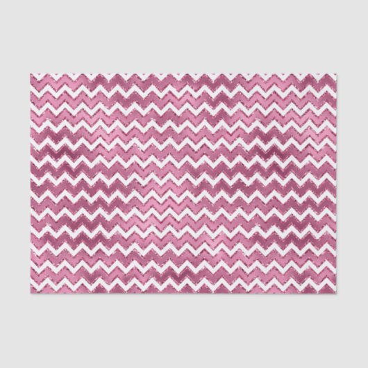 Glam Roze Witte Zigzag Stripes Tissuepapier (Voorkant)