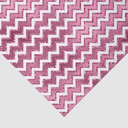 Glam Roze Witte Zigzag Stripes Tissuepapier (Detail)