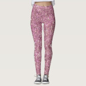 Glam Roze Zand Zeemeermin Glitter - AANGEPASTE TEK Leggings (Voorkant)