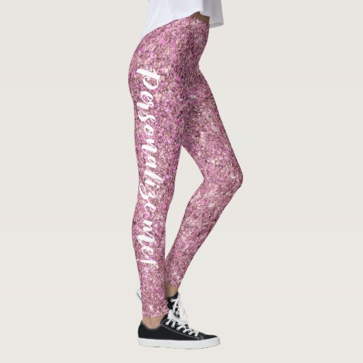 Glam Roze Zand Zeemeermin Glitter - AANGEPASTE TEK Leggings (Rechts)