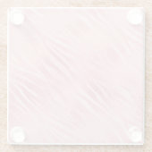 Glam Roze Zebra Print Glazen Onderzetter (Achterkant)