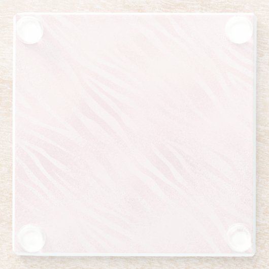 Glam Roze Zebra Print Glazen Onderzetter (Achterkant)