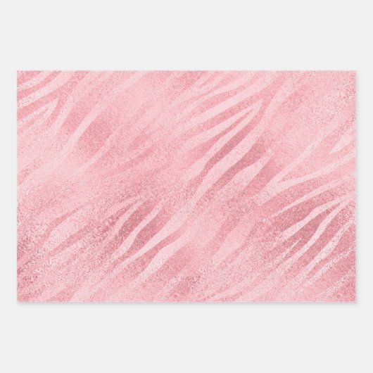Glam Roze Zebra Print Inpakpapier Vel (Voorkant)