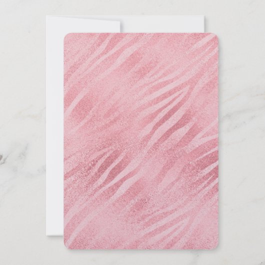 Glam Roze Zebra Print Kaart (Achterkant)