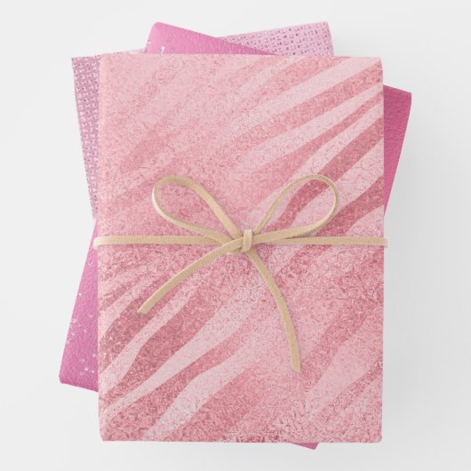Glam Roze Zebraprint Inpakpapier Vel (In situ)