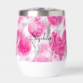 Glam Roze Zilveren Abstracte Cirkels (Voorkant)