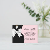 Glam Roze Zwart Etnisch Baby shower Luier Raffle Informatiekaartje (Staand voorkant)