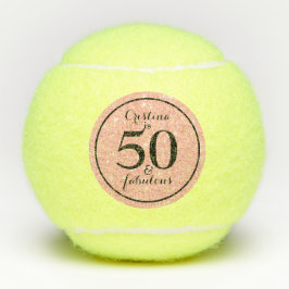 Glam Roze & Zwart Gepersonaliseerde 50 & Fabulous Tennisballen
