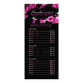 Glam Roze Zwart Glitter Prijslijst Service Menu (Voorkant)