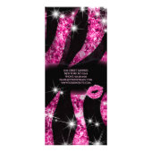 Glam Roze Zwart Glitter Prijslijst Service Menu (Achterkant)