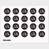 Glam Roze Zwart Mode 40e Verjaardagsfeestje Ronde Sticker (Vel)