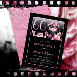 Glam Roze Zwart Mode 60e Verjaardagsfeestje Kaart<br><div class="desc">Glamoureus Frans couture-geïnspireerd, roze en zwart "60" 60e verjaardagsontwerp met een petten dooscake, roze stiletto's en een make-uptas tussen verschillende ongeopende cadeaus en weelderige cupcakes. Perfect voor het vieren van verjaardagsgelegenheden. Age is gemaakt in een onbewerkbaar faux pink glitter lettertype. Gelieve bericht ontwerper als u dit aangepast voor een andere...</div>