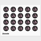 Glam Roze Zwart Mode 60e Verjaardagsfeestje Ronde Sticker (Vel)