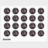 Glam Roze Zwart Mode 80ste Verjaardagsfeestje Ronde Sticker (Vel)