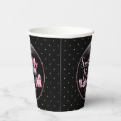 Glam Roze Zwart Mode Sweet 16 Verjaardagsfeestje Papieren Bekers (Rechts)