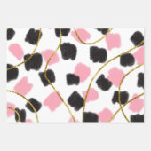 Glam roze zwarte gouden glitter sparkle Patroon Inpakpapier Vel (Voorkant 3)