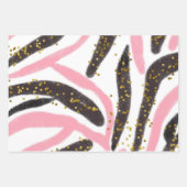 Glam roze zwarte gouden glitter sparkle Patroon Inpakpapier Vel (Voorkant 2)