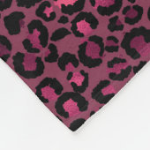Glam roze zwarte luipaard afdrukken fleece deken (Hoek)