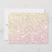 GLAM RSVP RESPONSE cool luxe roze gouden glitter Kaart (Achterkant)