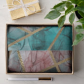 Glam Rust Blush Blauwgroen & Gold Chic Modern Wedd Tissuepapier (Geschenk)