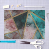 Glam Rust Blush Blauwgroen & Gold Chic Modern Wedd Tissuepapier (Craft)