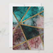 Glam Rust Blush Blauwgroen & Goud Chic Modern Wedd Kaart (Achterkant)