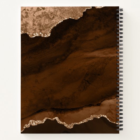 Glam Rust Gold Velvet Agate Geode Script Notitieboek (Achterkant)