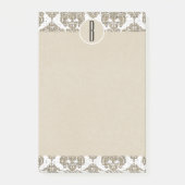 Glam Rustic Burlap Damask Kraft Monogram Initiaal Post-it® Notes (Voorkant)
