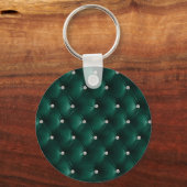 Glam Sage Green faux Velvet Luxe Naam Sleutelhanger (Achterkant)