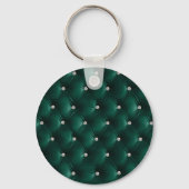 Glam Sage Green faux Velvet Luxe Naam Sleutelhanger (Achterkant)