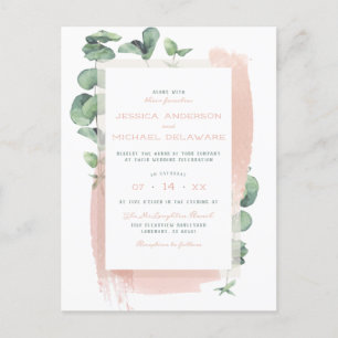 Glam Sage Green Painted Branches Special Wedding Uitnodiging Briefkaart