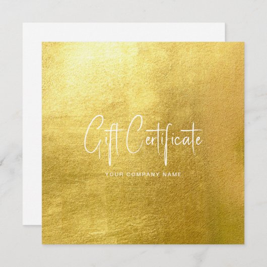 Glam Salon Goud & Wit Chic Cadeaubon Kaart (Voorkant / Achterkant)