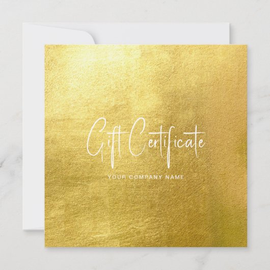 Glam Salon Goud & Wit Chic Cadeaubon Kaart (Voorkant)