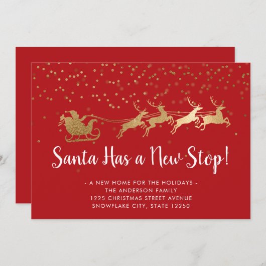 Glam Santa heeft een nieuwe 'Stop Reindeer Holiday Aankondiging (Voorkant / Achterkant)