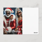 Glam Santa & Mrs. Claus Luxury Xmas Card Briefkaart (Achterkant)