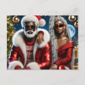 Glam Santa & Mrs. Claus Luxury Xmas Card Briefkaart (Voorkant)