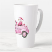 Glam Santa Pink Car Christmas Latte Mok (Rechterhoek)