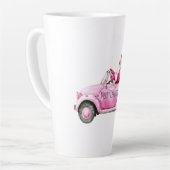 Glam Santa Pink Car Christmas Latte Mok (Linkerhoek)