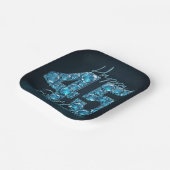 Glam Sapphire Blue & Black Edelsteen 45e verjaarda Papieren Bordje (Gebogen)