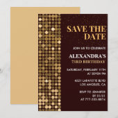 Glam Save the date Gouden uitnodigingen 73e verjaa (Voorkant / Achterkant)